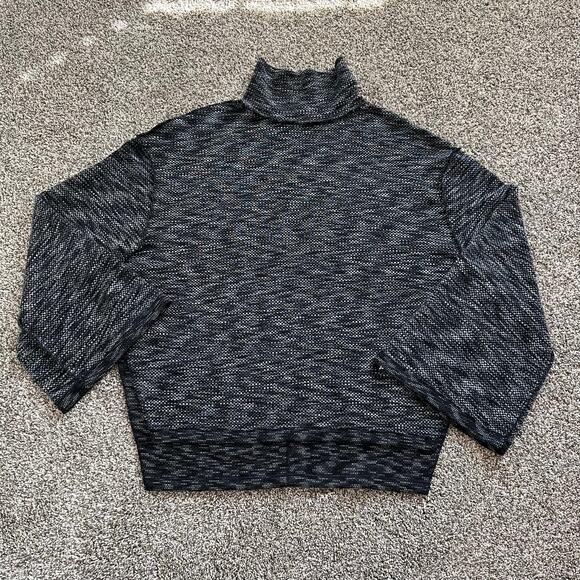 We the Free (Free People) black & gray knit turtleneck long sleeve top size M - Picture 5 of 11